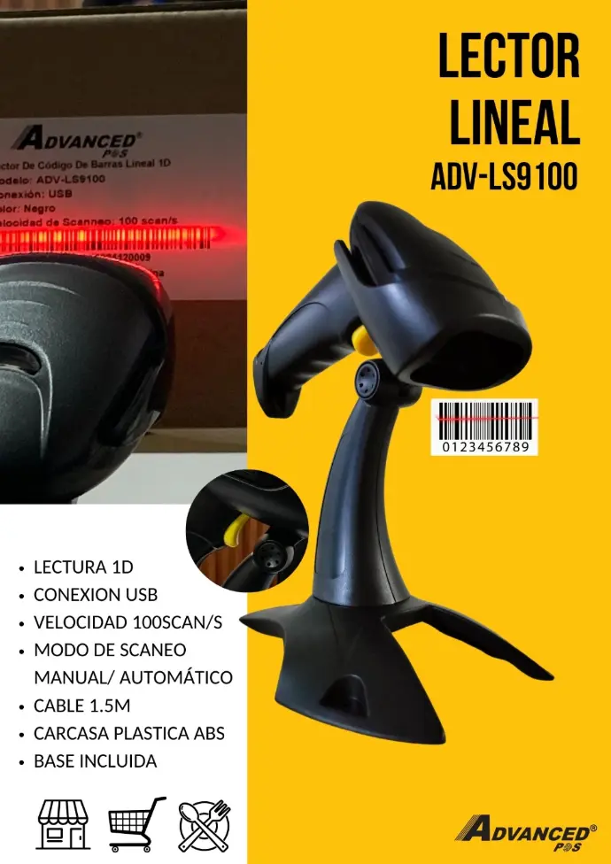 Lector Codigo de Barra ADV-LS9100