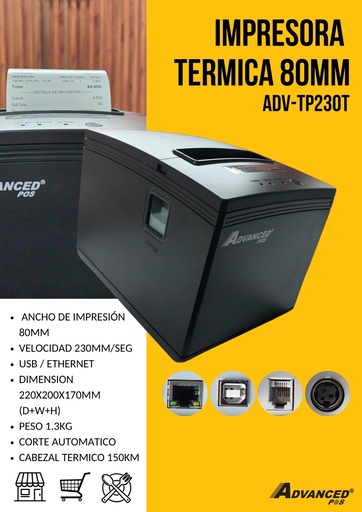 [TP230T] Impresora Termica 80mm ADV-TP230T