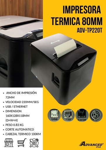 [TP220T] Impresora Termica 80mm ADV-TP220T
