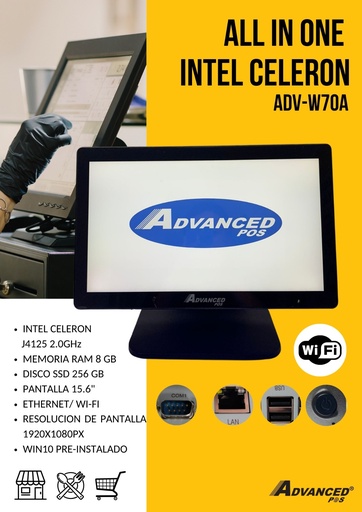 [W70A] Computador ALL IN ONE Intel Celeron ADV-W70A